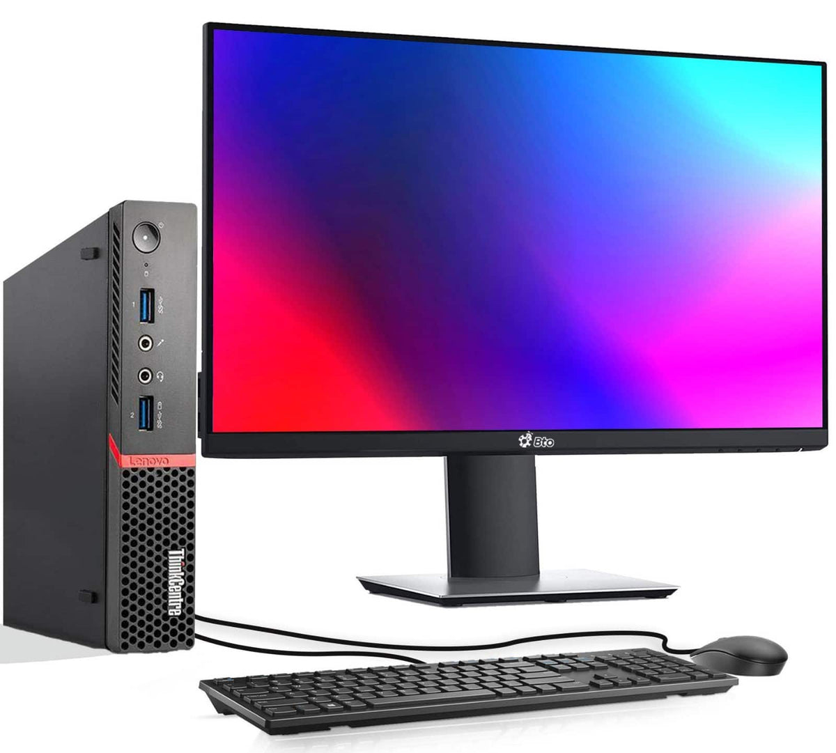 Lenovo - Refurbished Excellent - Tiny Desktop PC M-Series | AMD Ryzen 3 | 8GB DDR4 Ram | 512GB SSD | Wi-Fi | 22" LED | KB & M | Window 11 Pro