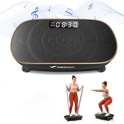 MERACH - Vibration Plate Whole Body Workout Power Exercise Machine Bluetooth, Silicone Pedal Fitness Home Plate Vibration