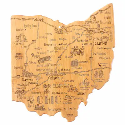 Totally Bamboo - Destination Ohio Cutting Board, 12" x 13-1/2"