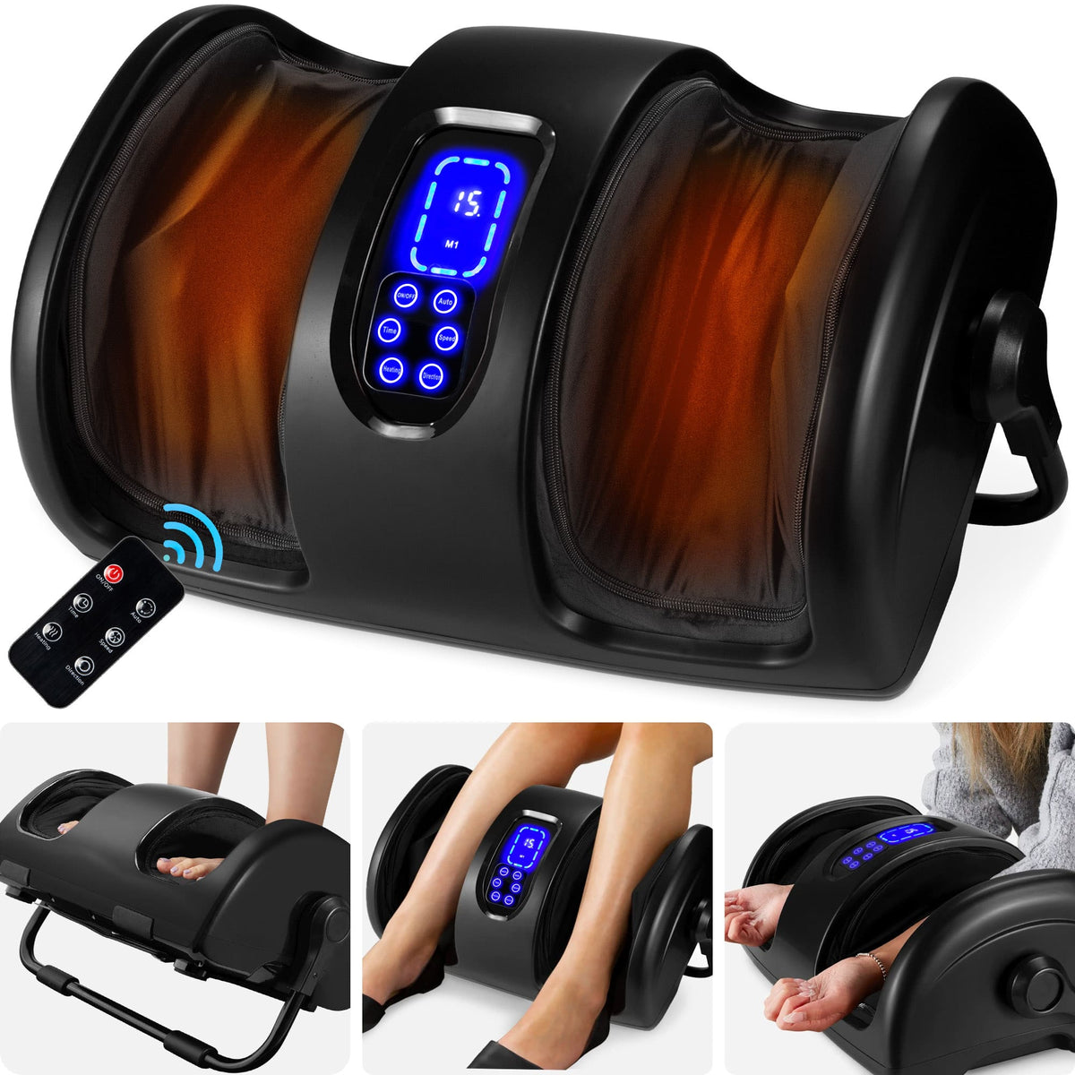 Best Choice Products - Foot Massager Machine, Therapeutic Reflexology Massager w/ High-Intensity Rollers - Black