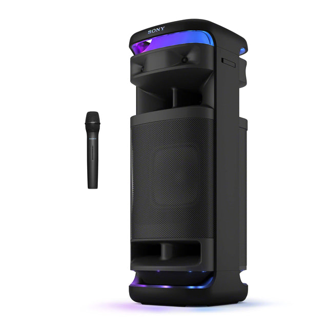 Front. Sony - ULT TOWER 10 Party Speaker with Wireless Microphone - Black.