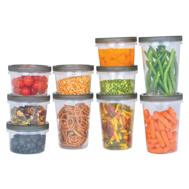 Front. FridgeMate - Container 20-Piece Set - Clear Gray.