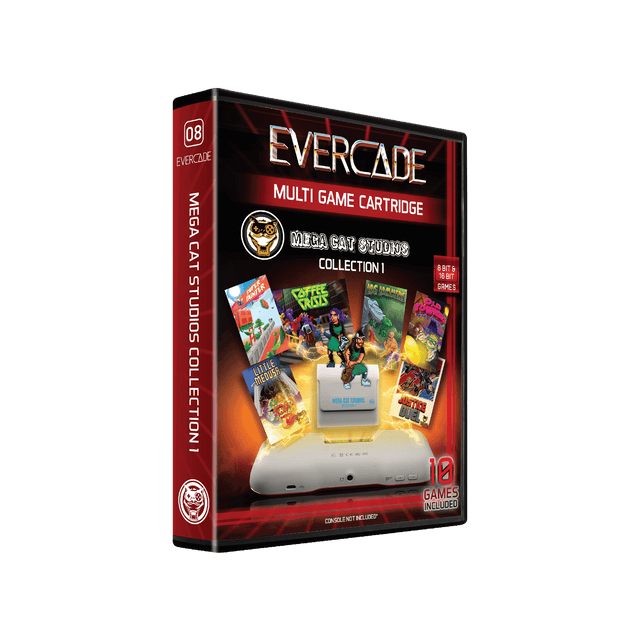 08 EVERCADE EVERCADE MULTI GAME CARTRIDGE MEGA CAT STUDIOS CAT COLLECTION | 8 16 BIT 5 1301 GAMES PAINTER CAFFEE ZIZU17 PASSER STUDIOS POWERS MEDUSA LITTLE COLLECTION 1 EVEPCLOS WCEN ECCOR 280 CAT STUDIOS DUEL JUSTICE 10 GAMES INCLUDED CONSOLE NOT INCLUDED