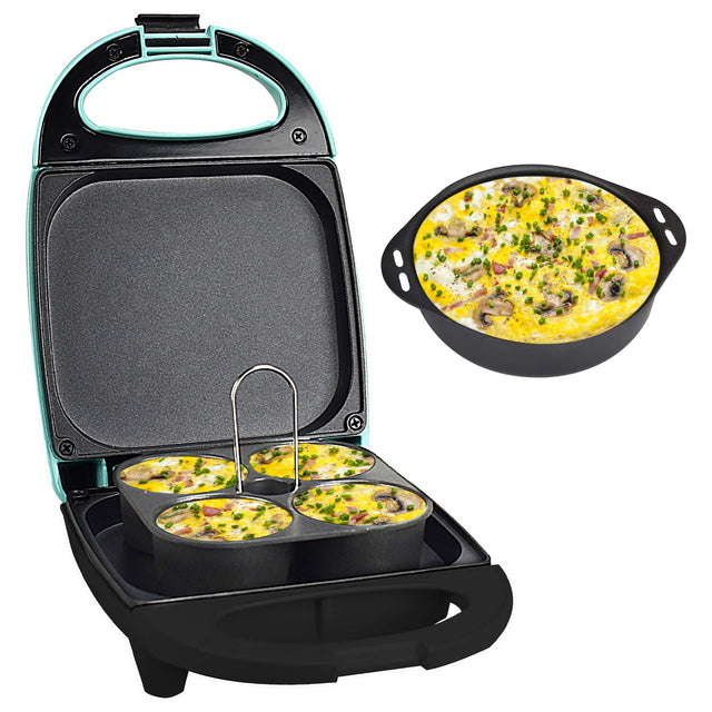 Front. Brentwood - Brentwood Mini Sous Vide Style Egg Bite Maker in Blue - Blue.