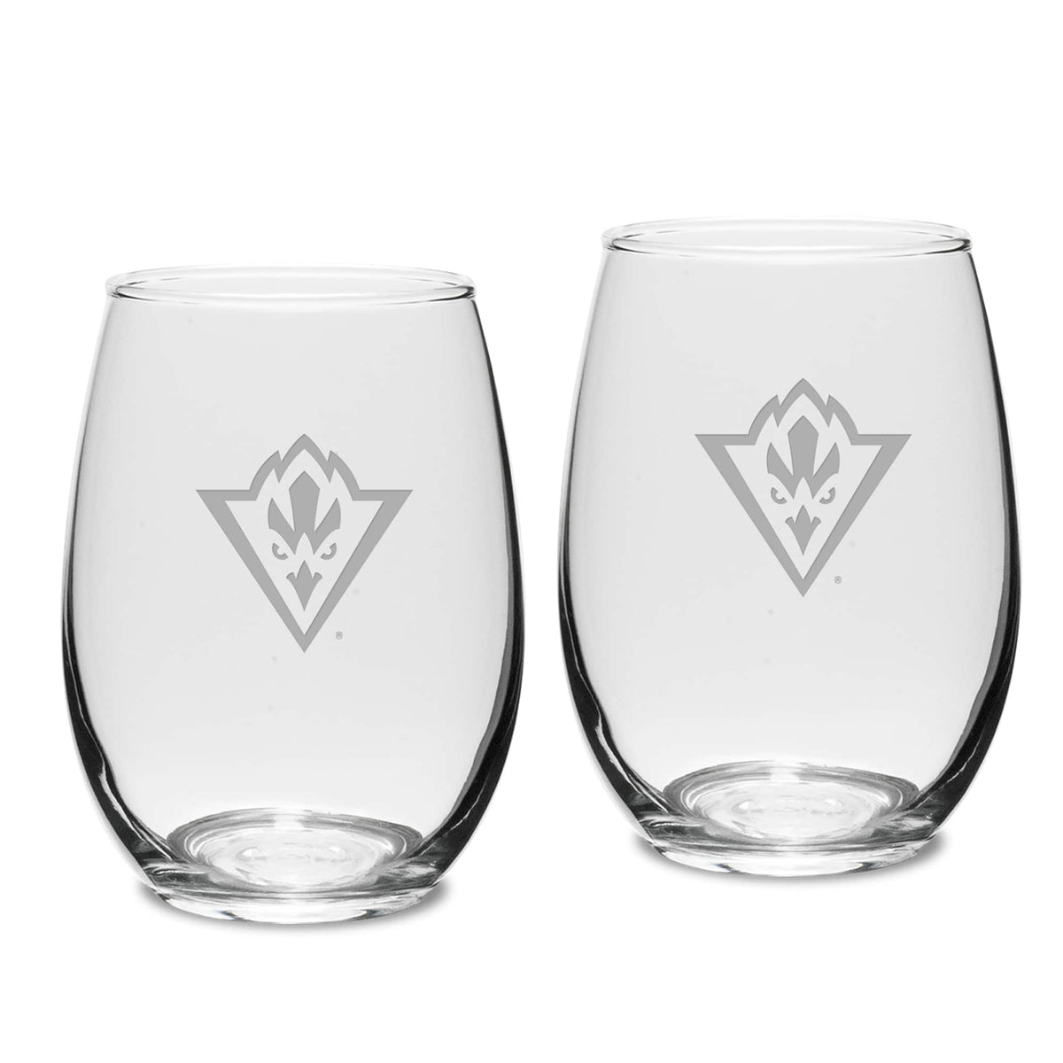 Jardine - UNC Wilmington Seahawks 15oz. 2-Piece Stemless Wine Glass Set - Multicolor