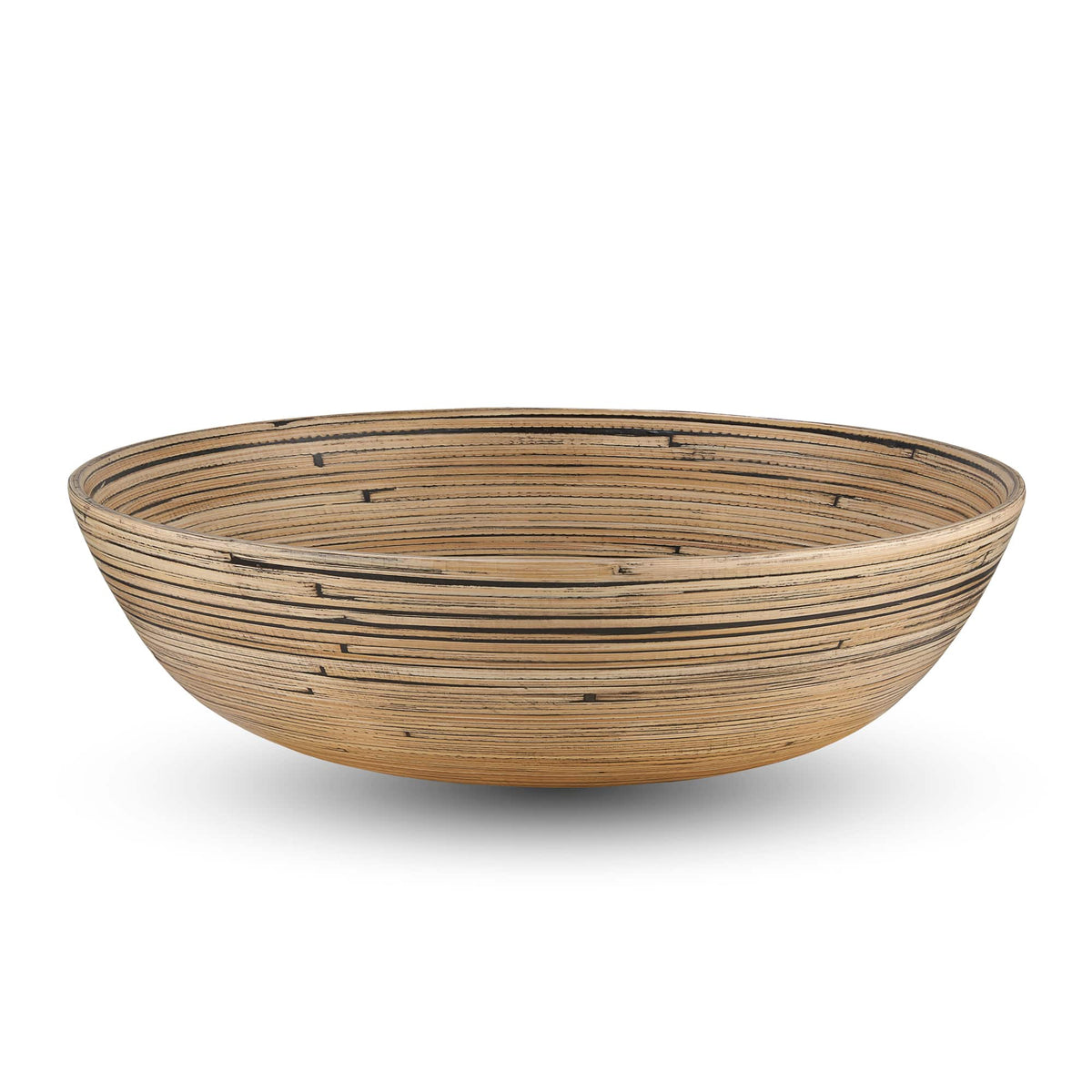 Lexa - Bamboo Salad Bowl, 12 Inch, Black Bamboo - Black/Natural