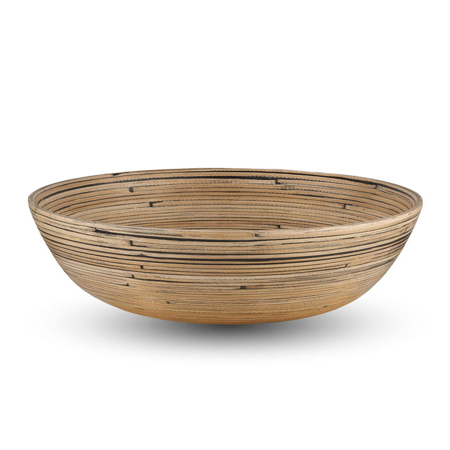 Front. Lexa - Bamboo Salad Bowl, 12 Inch, Black Bamboo - Black/Natural.