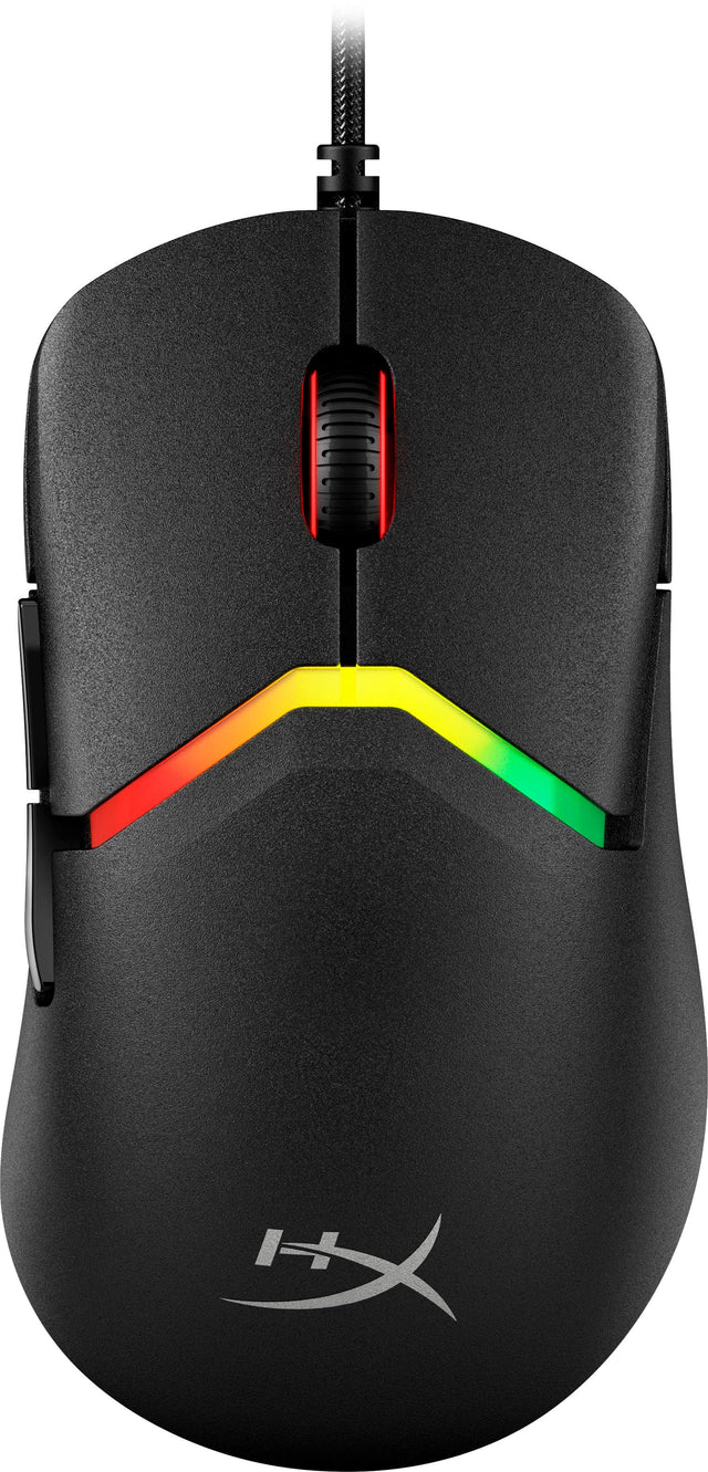 Front. HyperX - Pulsefire Saga Lightweight Wired Optical Gaming Mouse with RGB Lighting - Black.