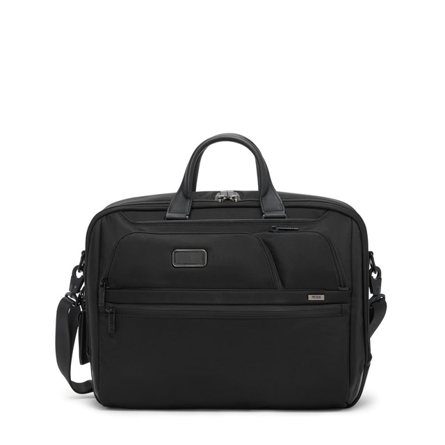 Front. TUMI - Alpha Large Briefcase for 15" Laptop - Black.