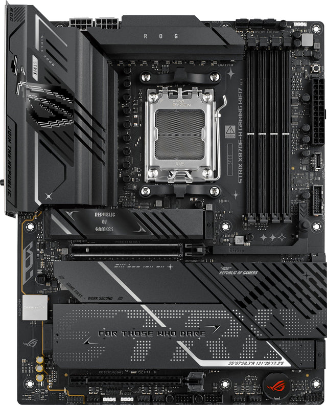 ROG  
SINCE 2006  
STRIX  
THE REPUBLIC  
GAME FIRST - WORK SECOND  
FOR THOSE WHO DARE  
REPUBLIC OF GAMERS  
AMD RYZEN  
AM5  
LGA1718  
STRIX X870E-H  
WIFI 7  
PCIE16(G5)  
25"07'29.3"N 121"28'17.3"E  
ROG  
REPUBLIC OF GAMERS  
GAME FIRST - WORK SECOND  
FOR THOSE WHO DARE  
REPUBLIC OF GAMERS  
ROG  
REPUBLIC OF GAMERS  
ROG  
REPUBLIC OF GAMERS  
ROG  
REPUBLIC OF GAMERS  
ROG  
REPUBLIC OF GAMERS  
ROG  
REPUBLIC OF GAMERS  
ROG  
REPUBLIC OF GAMERS  
ROG  
REPUBLIC OF GAMERS  
ROG  
REPUBLIC OF GAM