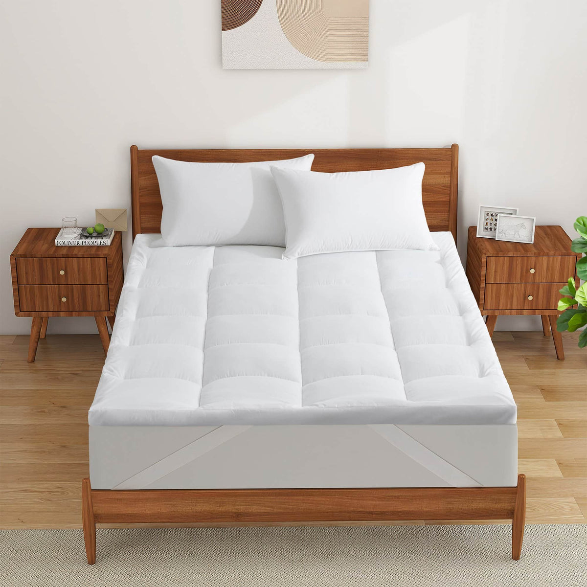 Peace Nest - Plush 3" Down Alternative Mattress Topper - Full - White