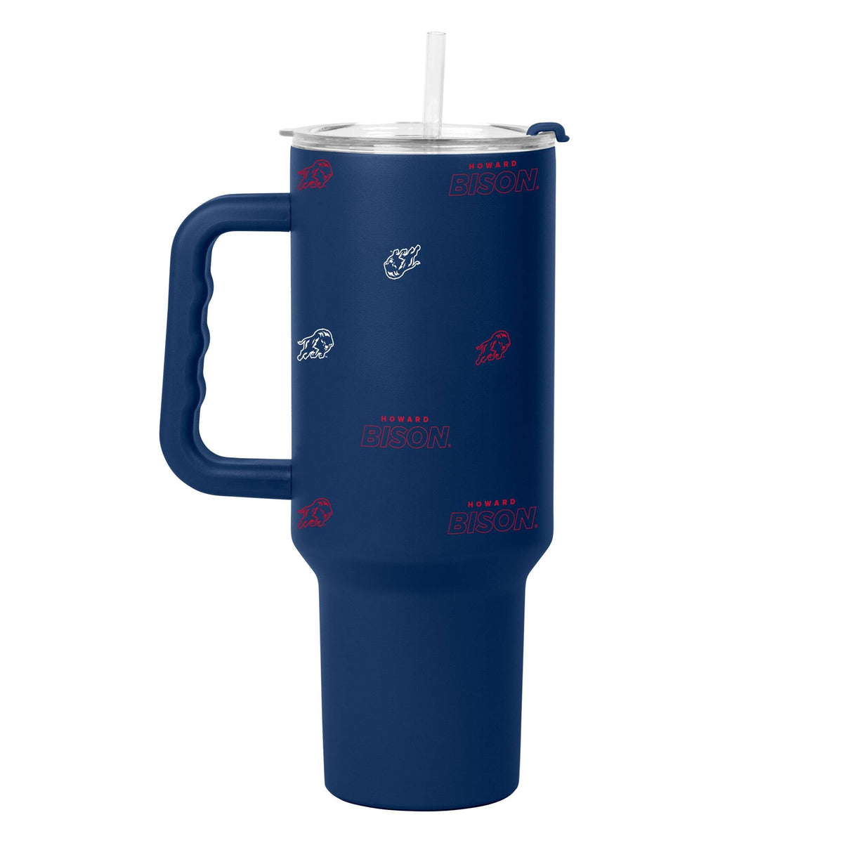 Logo Brands - Howard Bison 40oz. Step and Repeat Powder Coat Tumbler - Navy