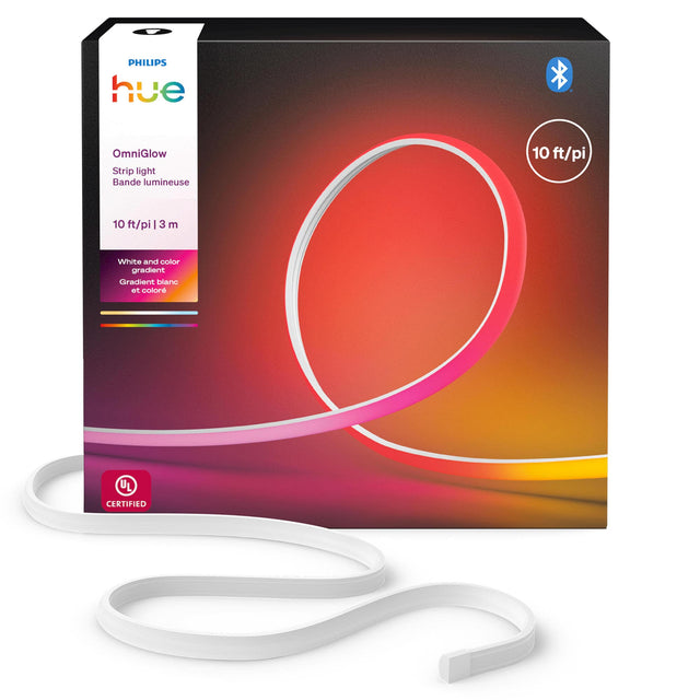 PHILIPS hue OmniGlow Strip light  
Bande lumineuse 10 ft/pi 10 ft/pi | 3 m  
White and color gradient  
Gradient blanc et coloré  
U CERTIFIED