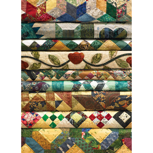 Angle. Outset Media - Outset Media: Cobble Hill 1000 Piece Puzzle: Grandma's Quilts - High Quality Jigsaw.