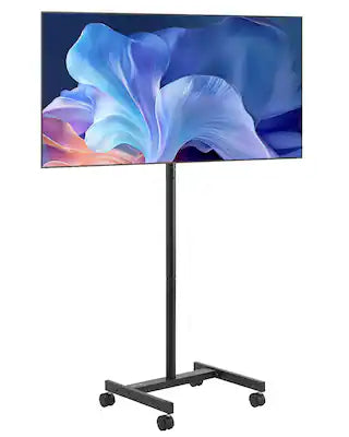 VEVOR - Rolling TV Stand, Mobile TV Cart for 17-55 Inch Screens, Portrait to Landscape, Portable TV Stand with Wheels