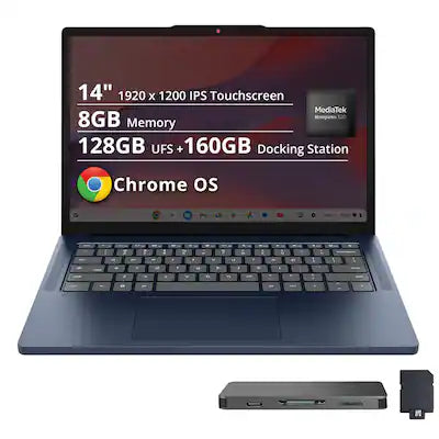 Lenovo - IdeaPad Slim 3 Chromebook - 14" 2K Touchscreen Laptop - MediaTek Kompanio 540 2025 - 8GB Memory - 128GB UFS