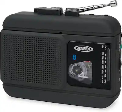 Jensen - MCR-60 Portable Cassette Player/Recorder with AM/FM, Bluetooth & Earbuds