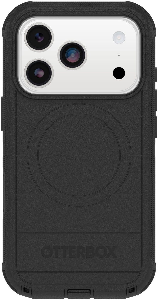 Front. OtterBox - Defender Series Pro Hard Shell for Apple iPhone 18 Pro and Apple iPhone 17 Pro - Black.
