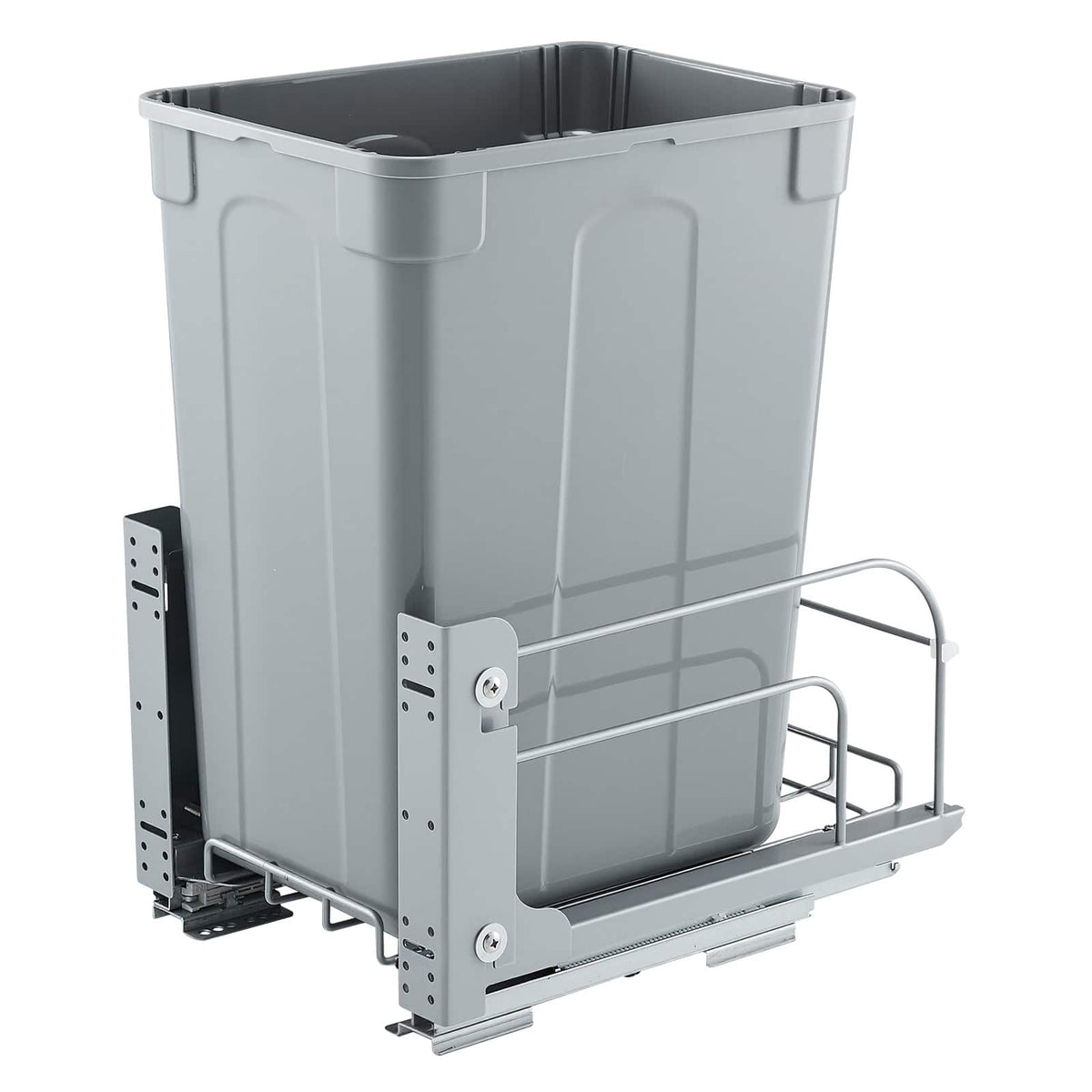 VEVOR - Pullout Trash Can for Kitchen Cabinets, 35 QT Garbage Waste Recycling Bin, Under Mount Waste Container - Gray