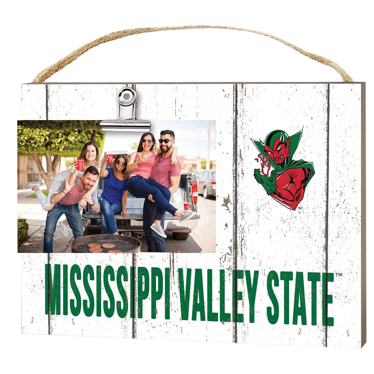 Jardine - Mississippi Valley State Delta Devils 8" x 10" Weathered Clip It Frame - White