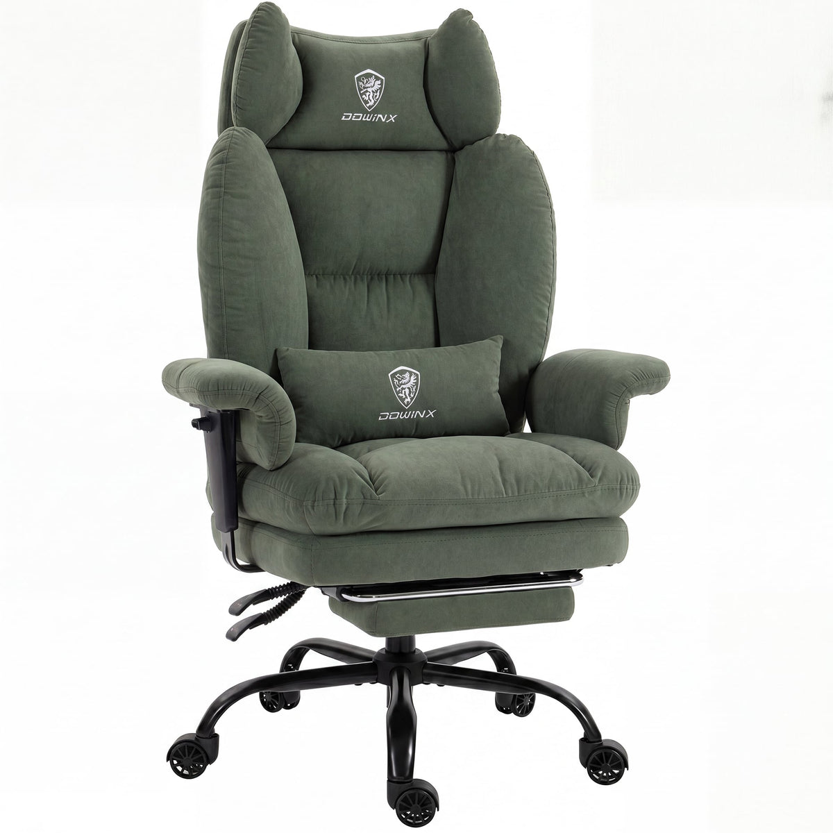 Dowinx - Plush Executive Office Chair with Footrest | Comfortable for Long Hours - Green