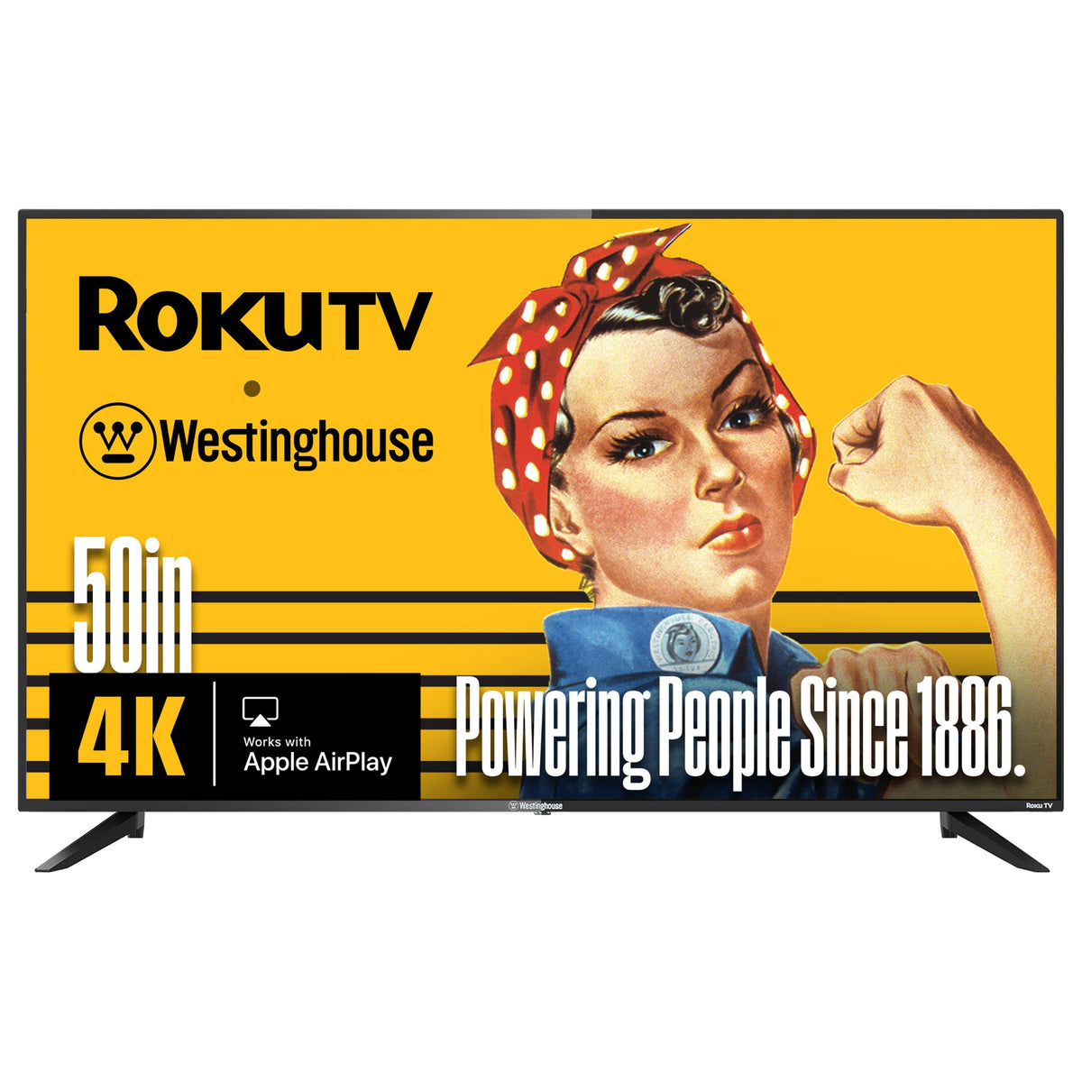 Westinghouse - 50-inch Smart Roku TV, 4K UHD Flat Screen, Wi-Fi, Bluetooth, Mobile App, AirPlay, Alexa & Google Assistant