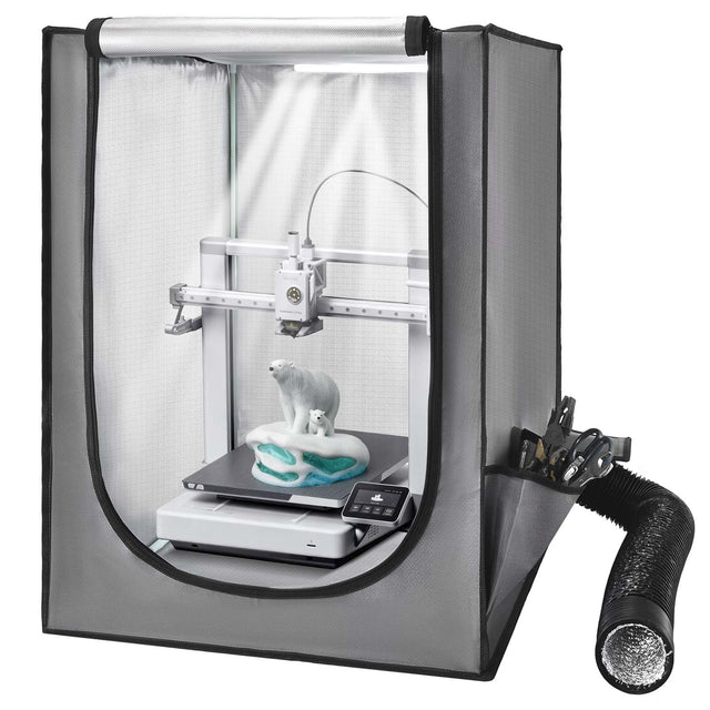 Front. VEVOR - 3D Printer Enclosure with Ventilation, Dustproof Waterproof Oxford Cloth Resin 3D Printer Tent - Grey.
