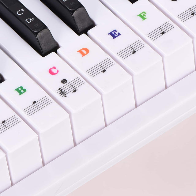 Front. Unique Bargains - Piano Keyboard Stickers for 88/61/54/49 Keys Removable Piano Keyboard Letters Notes Label for Beginners - Colorful.