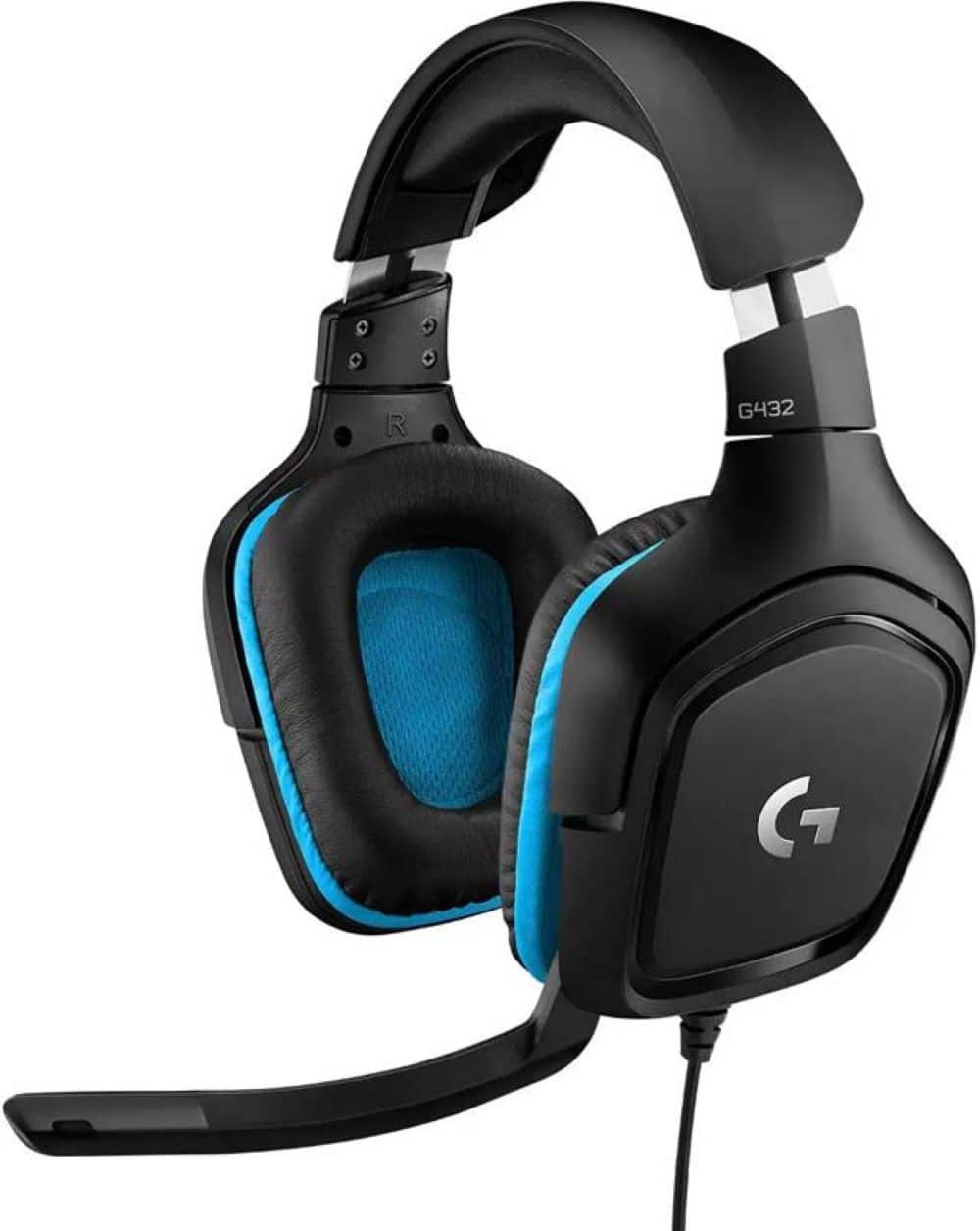 Logitech - G432 Wired Over-the-Ear Gaming Headset for Windows - Black/Blue