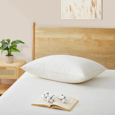 Puredown - Single Pack Luxury Natural Organic Cotton Down Bed Pillow, Standard/Queen