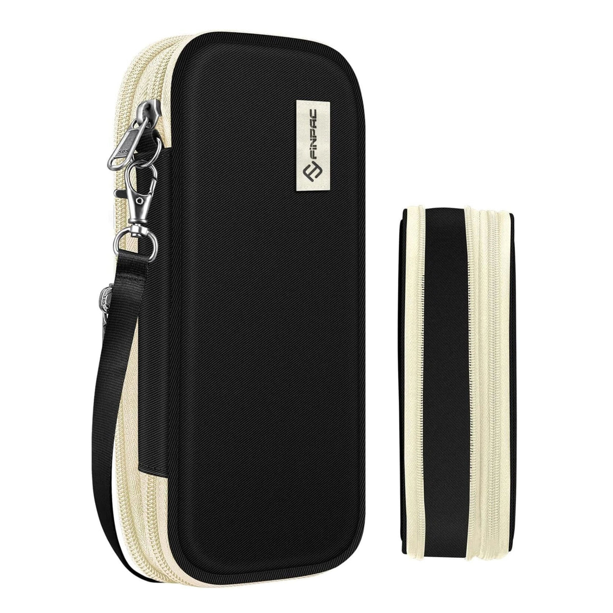 Kitcheniva - Expandable Pencil Case Organizer Pouch Beige Black - Beige and Black