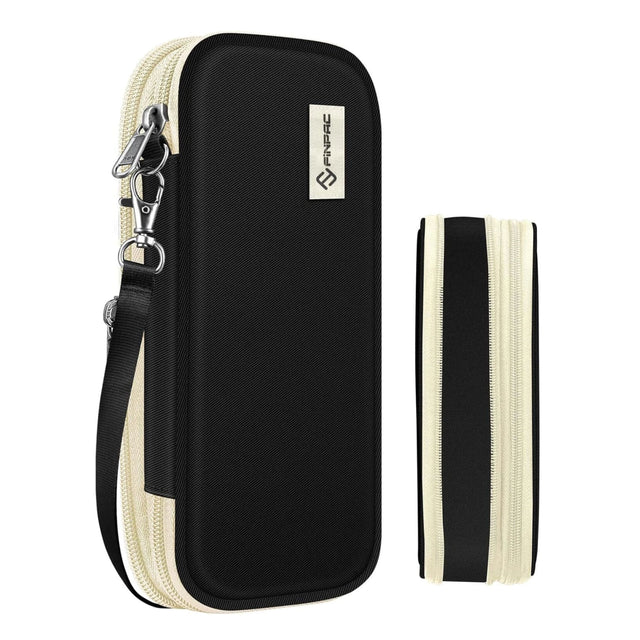 Front. Kitcheniva - Expandable Pencil Case Organizer Pouch Beige Black - Beige and Black.