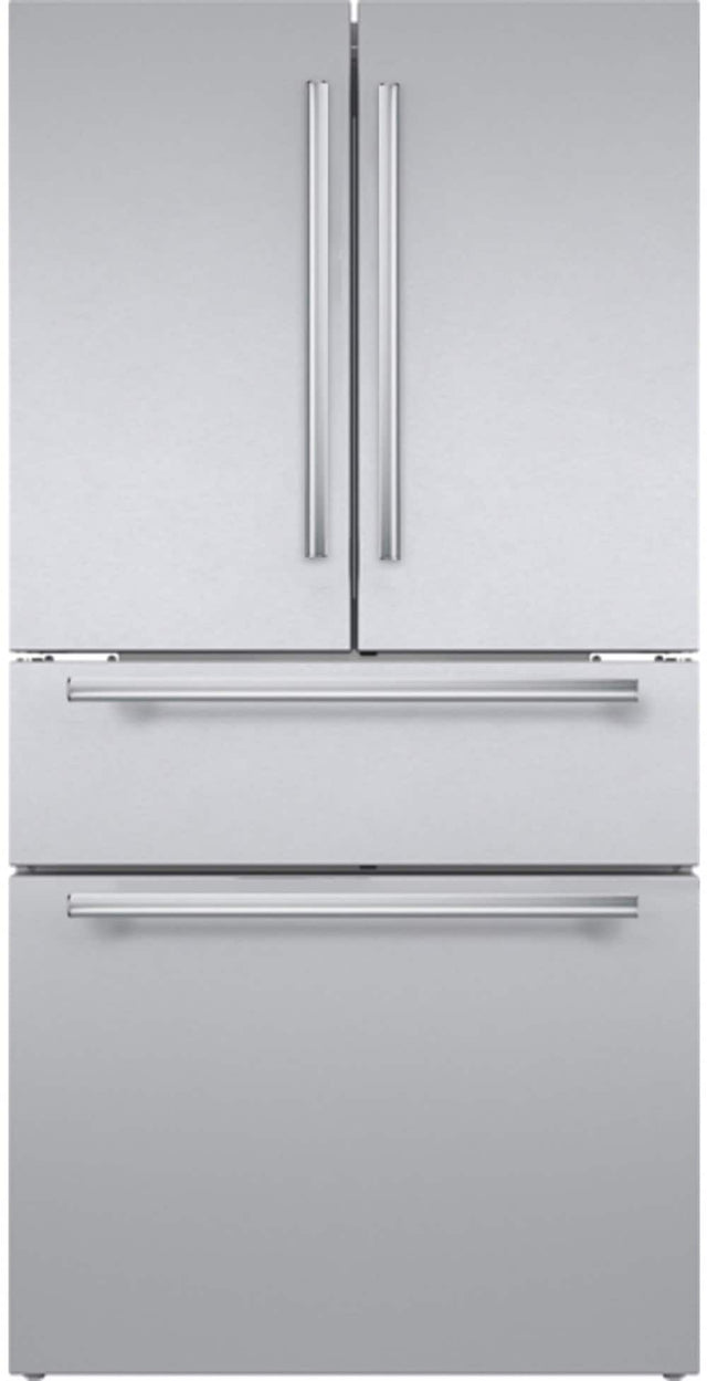 Front. Thermador - Masterpiece Series 36 in. Wide 20.4 Cu. Ft. 4-Door French Door Bottom Freezer Smart Counter-Depth Refrigerator - Stainless Steel.