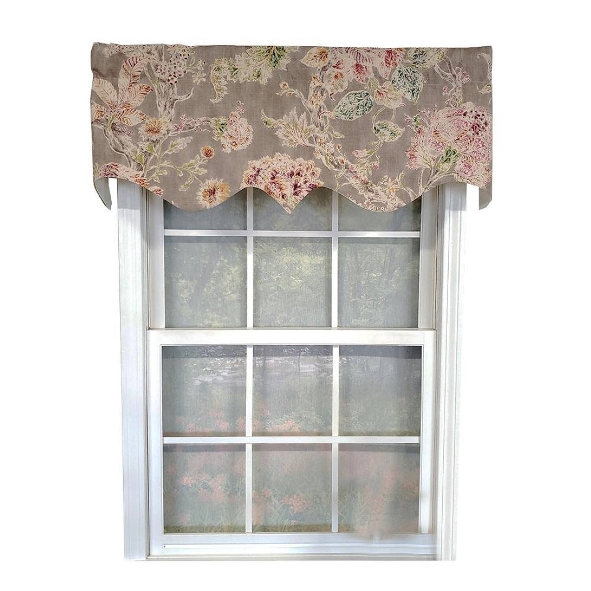 RLF Home - Monte Cristo Regal Lined 3" Rod Pocket 100% Cotton Window Valance 50" x 17" - Gray