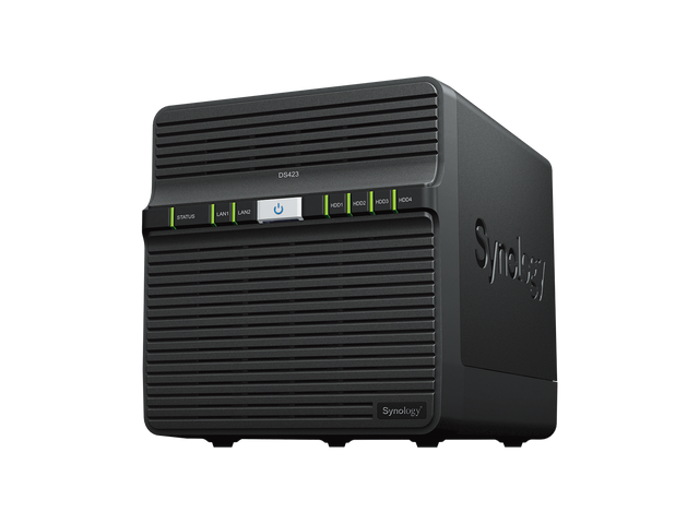 STATUS  
LAN1  
LAN2  
DS423  
HDD1  
HDD2  
HDD3  
HDD4  
Synology