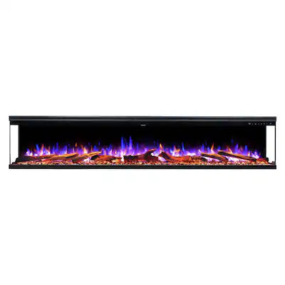 Touchstone Home Products - 84 in. Wall Mounted Recessed Sideline Infinity Pro 3-Sided Smart Electric Fireplace 1500W