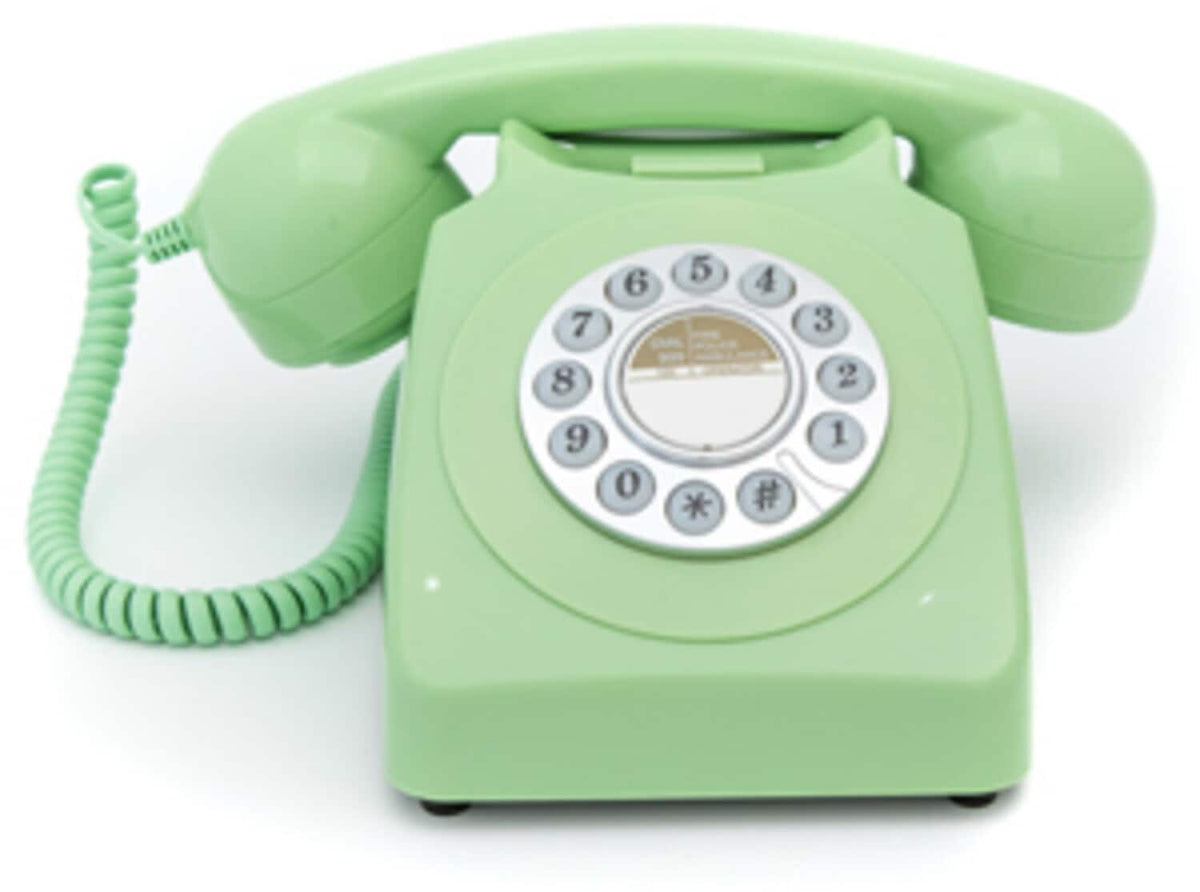 PopMarket - GPO Retro GPO746DPBGR 746 Desktop Push Button Telephone - EQUIPMENT - Green