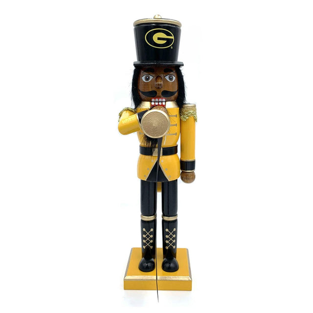 Front. Santa's Workshop - Grambling Tigers 14" Bugler Nutcracker - Yellow.