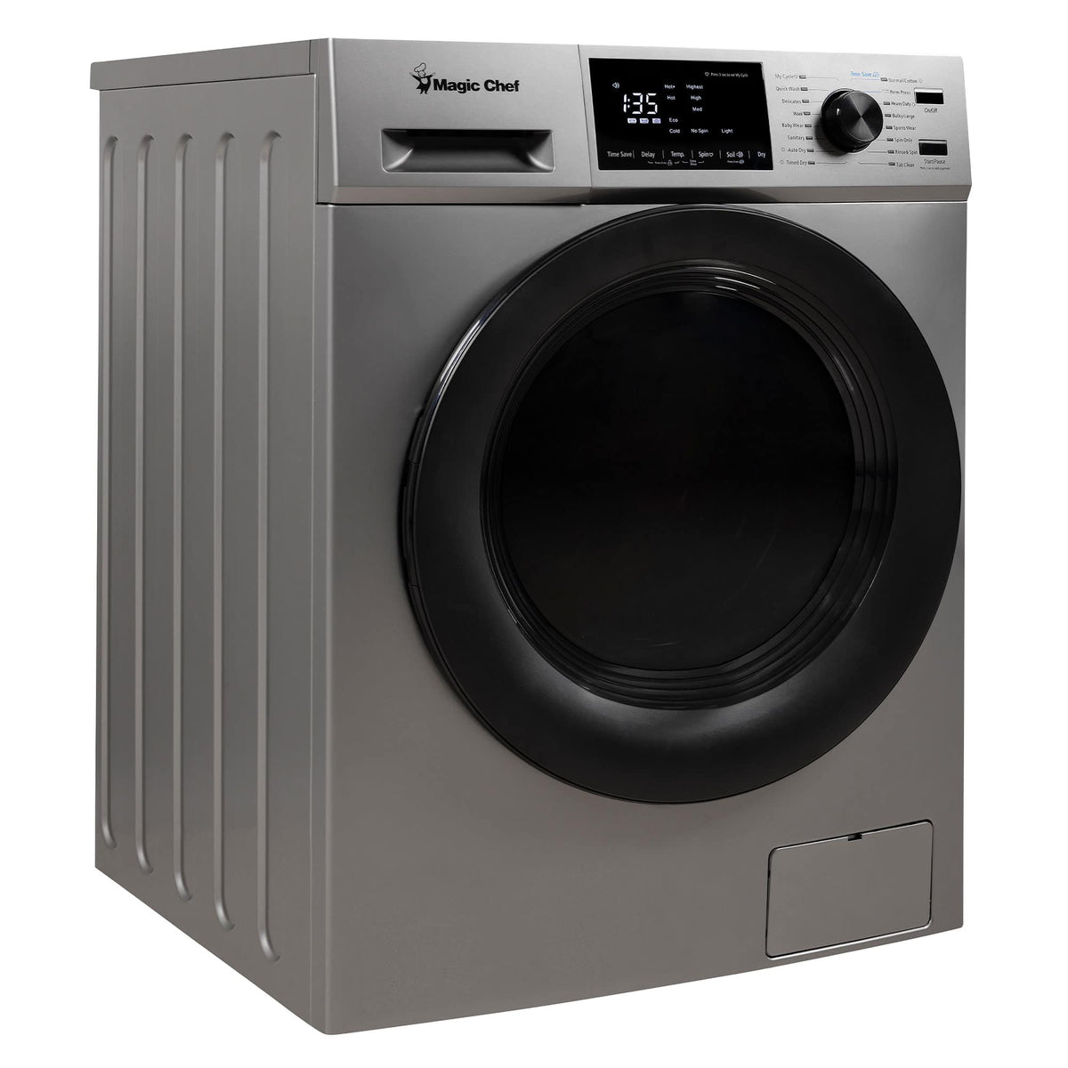 Magic Chef - 2.7 Cu Ft Front Load Washer Dryer Combo Clothes Dryer Washing Machine - Silver