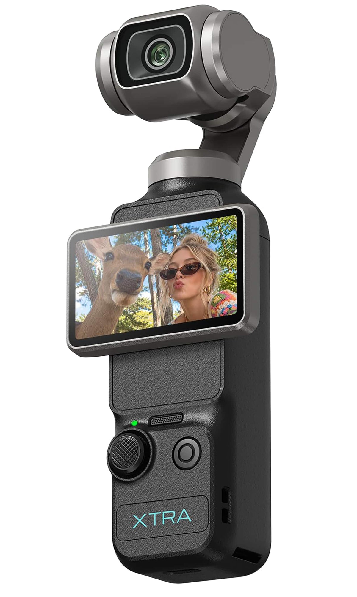 Xtra - Muse Pocket Camera w/ 1'' CMOS & 3-Axis Gimbal Stabilizer, 4K/120fps, Digital Camera for Vlogging, Face/Object Tracking - Black