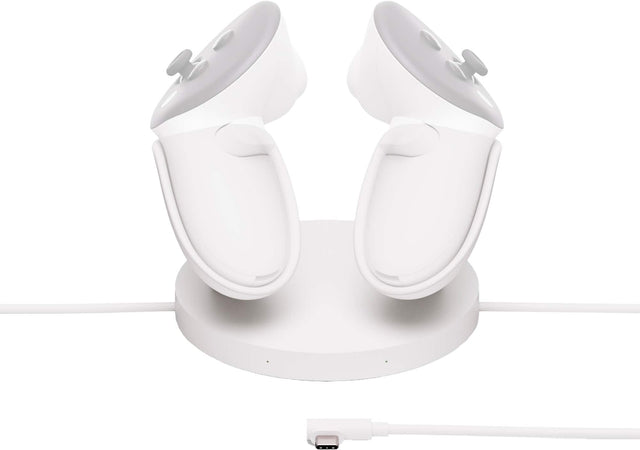 Front. Meta - Meta Quest Compact Charging Dock — Works with Meta Quest 3/3S — Extended Headset Charging Cable  — Wireless Charging.