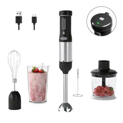 WHALL - Cordless Immersion Blender, 5-in-1 Variable Speed hand blender ,2000mAh Battery