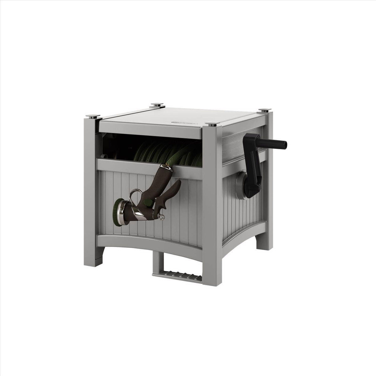 Suncast - 100 ft. Gray Free Standing Hideaway Hose Reel