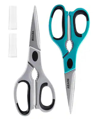VEVOR - Kitchen Scissors, 2 Pack Durable Stainless Steel Kitchen Shears with Sheaths, Heavy Duty Cooking Shears