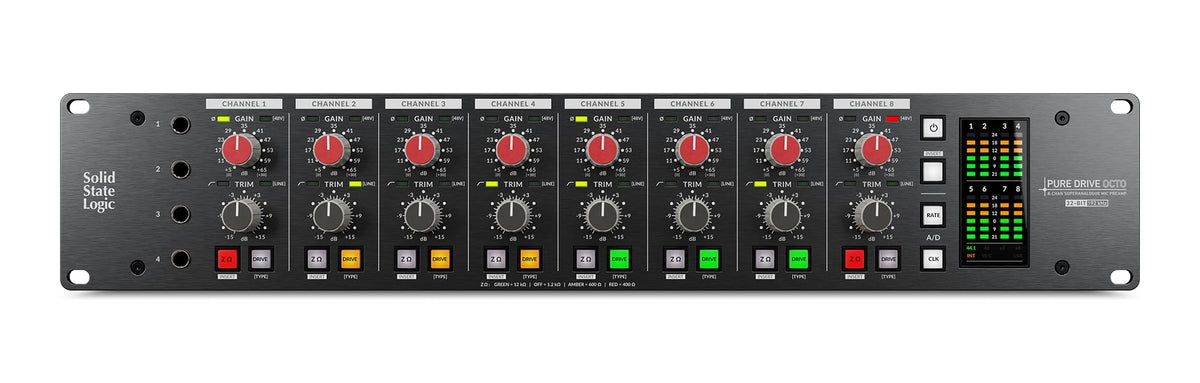 Solid State Logic - Pure Drive Octo 8-Channel Mic Preamp with USB Audio Interface and ADAT AES Digital Connectivity