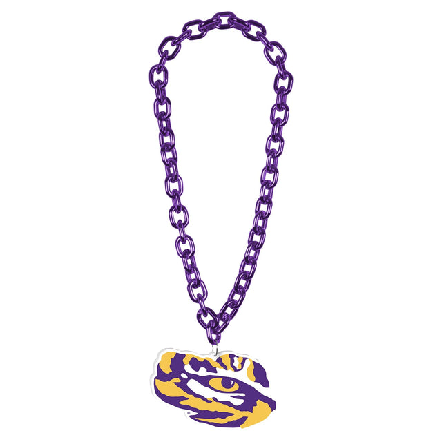 Front. WinCraft - LSU Tigers Big Chain Logo Necklace - Multicolor.
