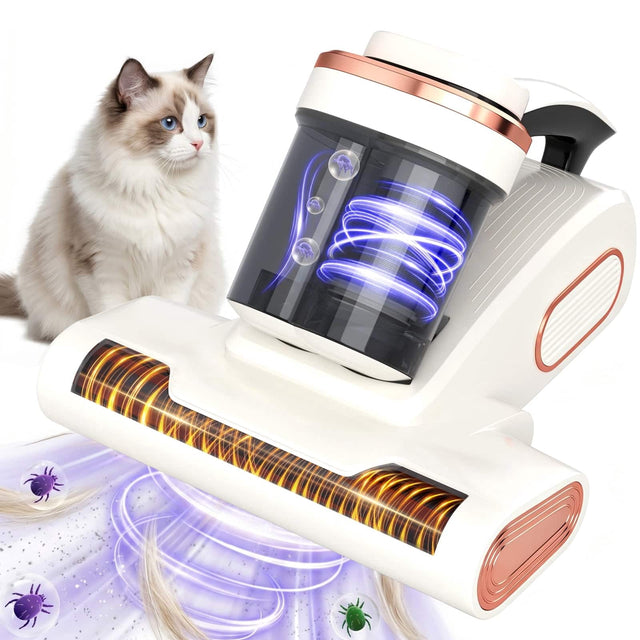 Front. Topteng - Mattress Vacuum with UV Light & Heat - 15KPa Suction, 140°F, HEPA Filter for Bed, Sofa, Couch, Crib.