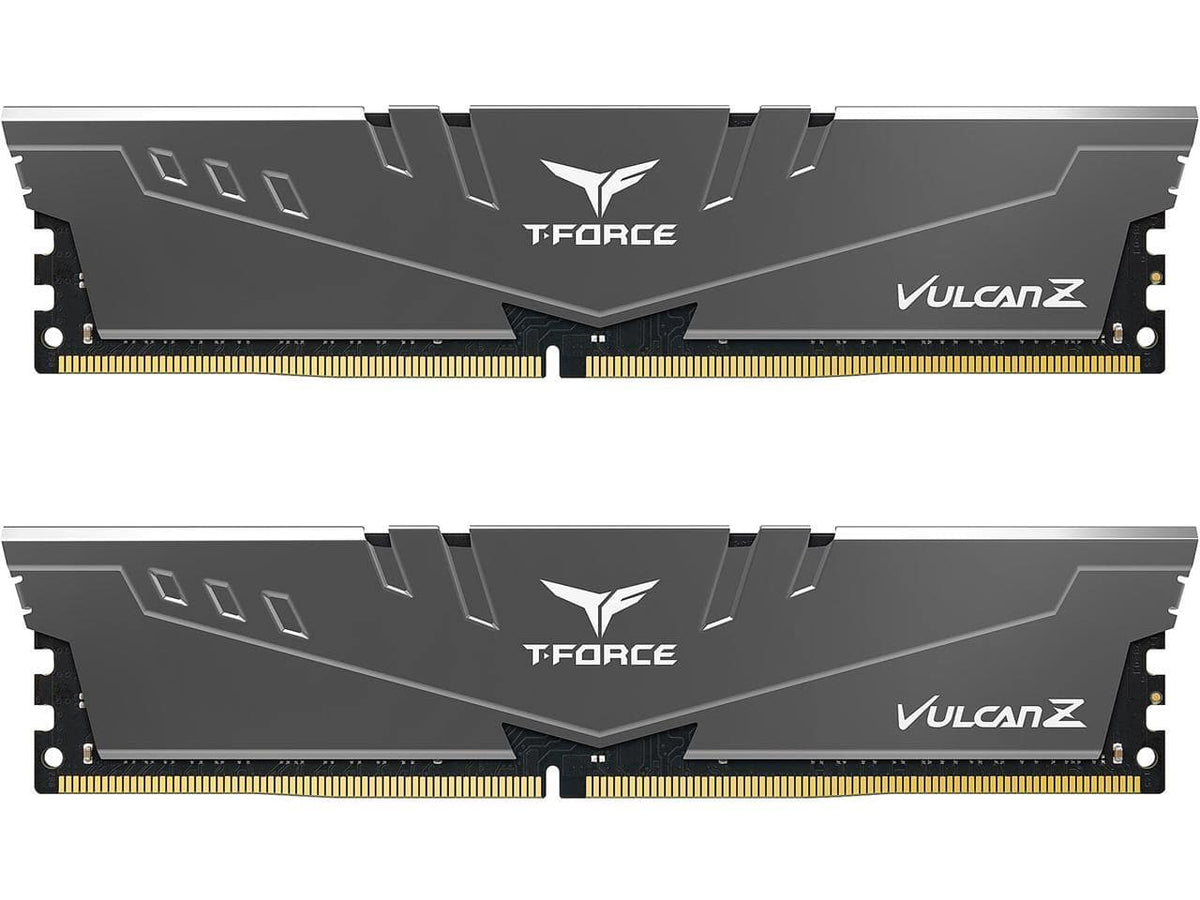 Team Group - Team T-FORCE VULCAN Z 16GB (2 x 8GB) 288-Pin PC RAM DDR4 3200 (PC4 25600) Desktop Memory Model TLZGD416G3200HC16CDC01 - Gray