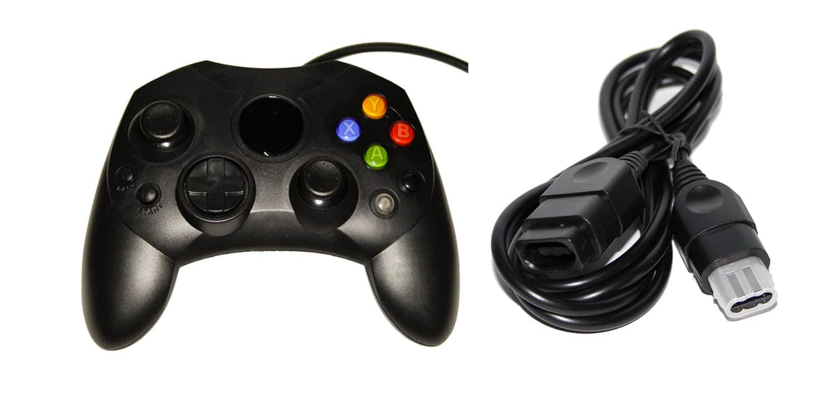 Mars Devices - XBox Original Controller Bundle - Controller and Extension Cable - Black