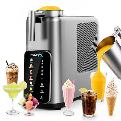 Homevol - Slushie Machine, 7-in-1 Frozen Drink & Ice Cream Maker, No Pre-Freezing Compressor, Milkshake & Smoothie Machine